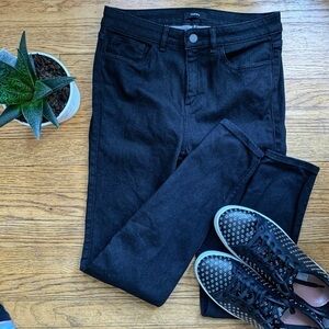 THEORY Women’s Washed Black Mid Rise Skinny Jeans